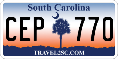 SC license plate CEP770