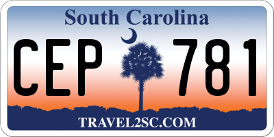 SC license plate CEP781