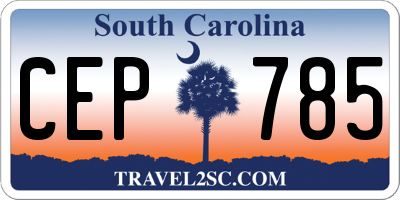 SC license plate CEP785