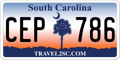 SC license plate CEP786