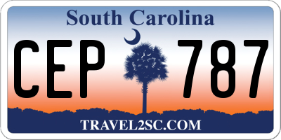 SC license plate CEP787