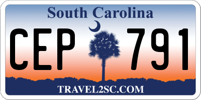 SC license plate CEP791
