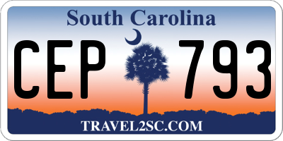 SC license plate CEP793
