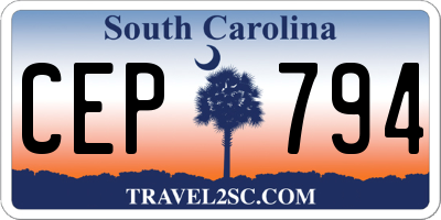 SC license plate CEP794