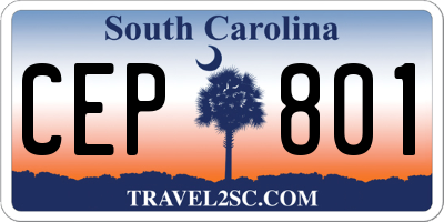 SC license plate CEP801