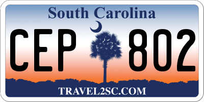SC license plate CEP802