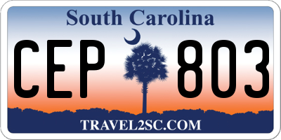 SC license plate CEP803