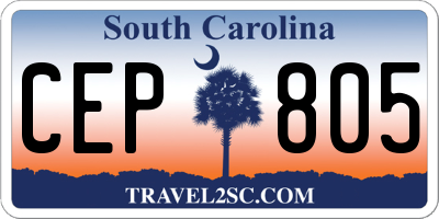 SC license plate CEP805