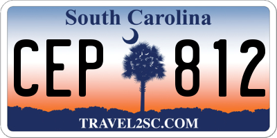 SC license plate CEP812