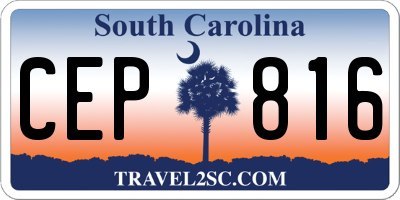 SC license plate CEP816