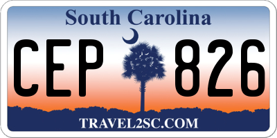 SC license plate CEP826