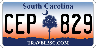 SC license plate CEP829