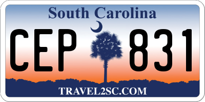 SC license plate CEP831