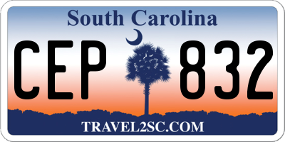 SC license plate CEP832
