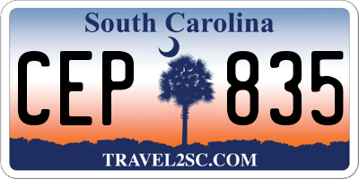 SC license plate CEP835