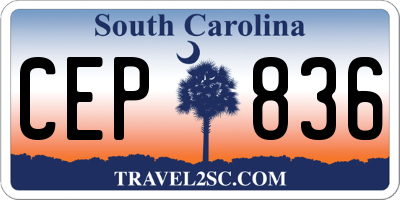 SC license plate CEP836