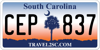 SC license plate CEP837