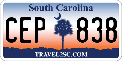 SC license plate CEP838