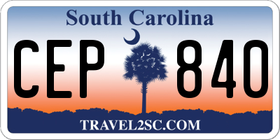 SC license plate CEP840