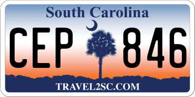 SC license plate CEP846