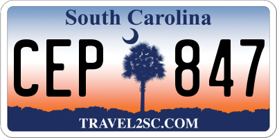 SC license plate CEP847