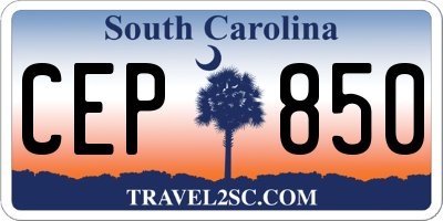 SC license plate CEP850