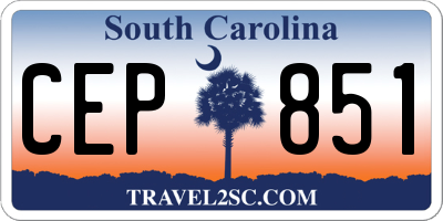 SC license plate CEP851
