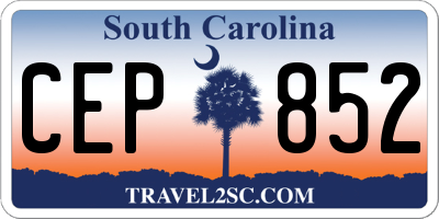 SC license plate CEP852