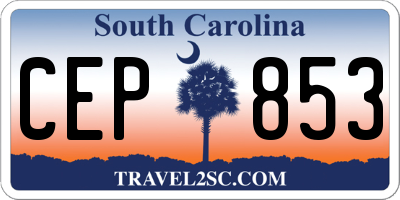SC license plate CEP853