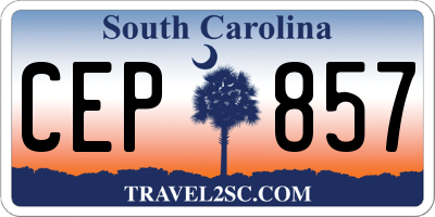 SC license plate CEP857