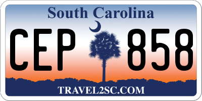 SC license plate CEP858