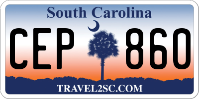 SC license plate CEP860