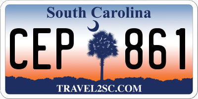 SC license plate CEP861