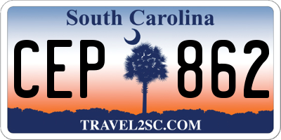 SC license plate CEP862