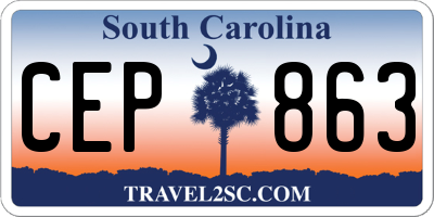 SC license plate CEP863
