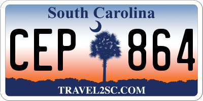 SC license plate CEP864