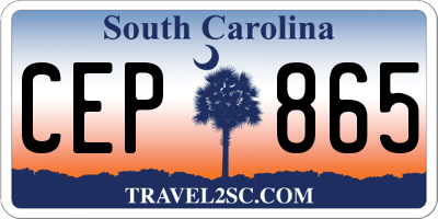 SC license plate CEP865