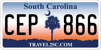 SC license plate CEP866