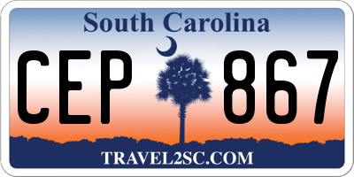SC license plate CEP867
