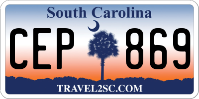 SC license plate CEP869