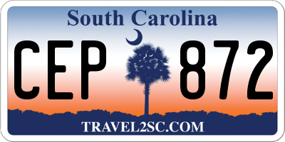 SC license plate CEP872