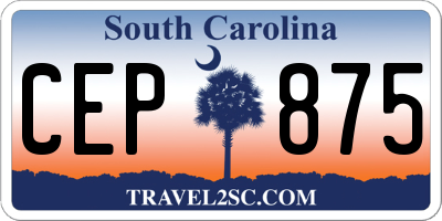 SC license plate CEP875