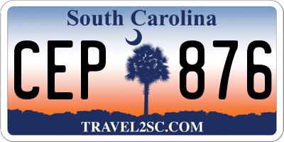 SC license plate CEP876
