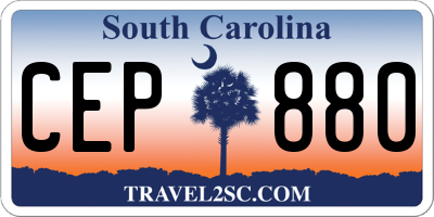 SC license plate CEP880