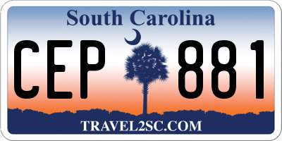 SC license plate CEP881