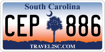 SC license plate CEP886