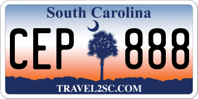 SC license plate CEP888
