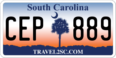 SC license plate CEP889