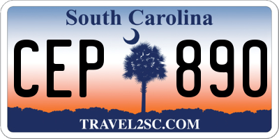 SC license plate CEP890