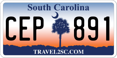 SC license plate CEP891